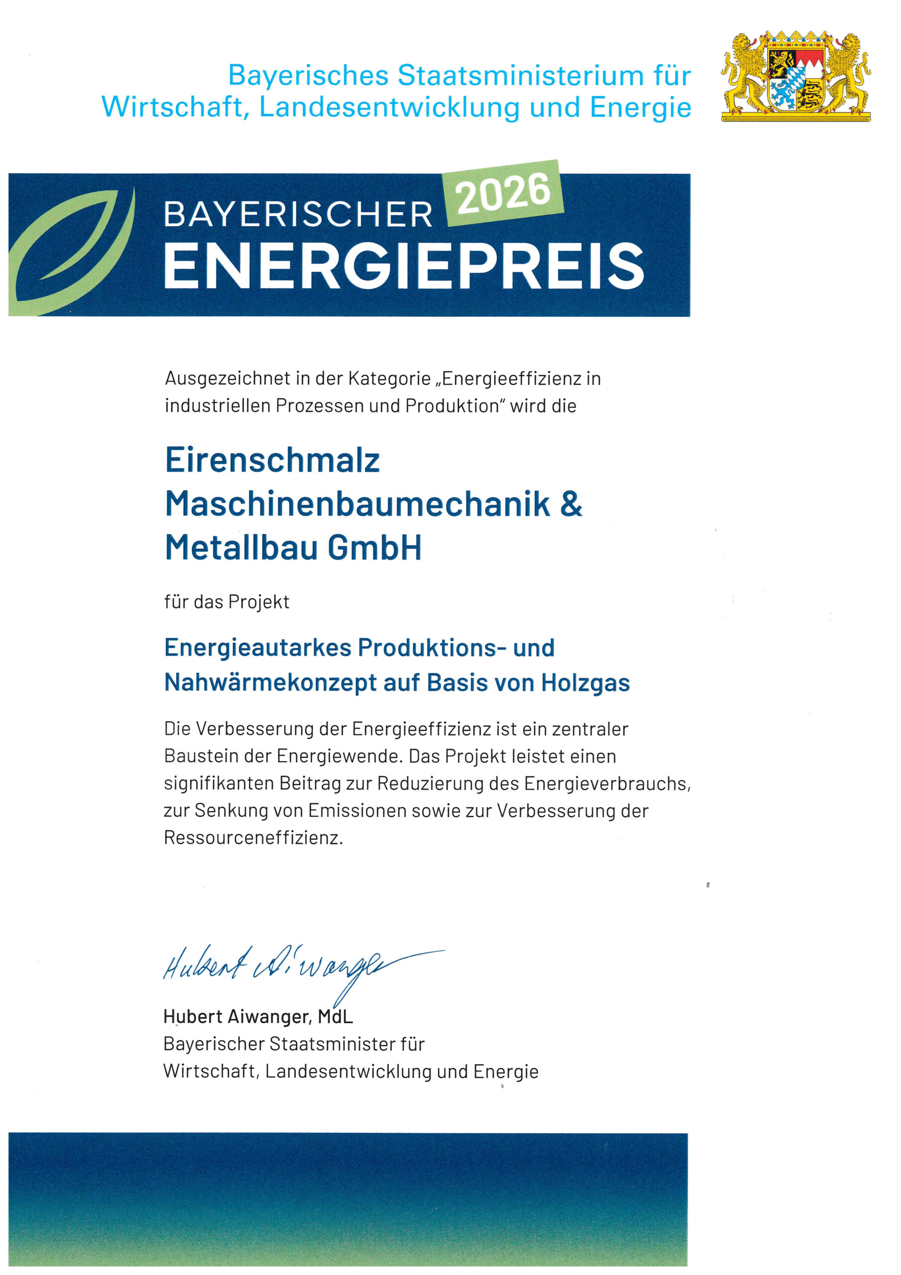 Bayerischer Energiepreis 2026